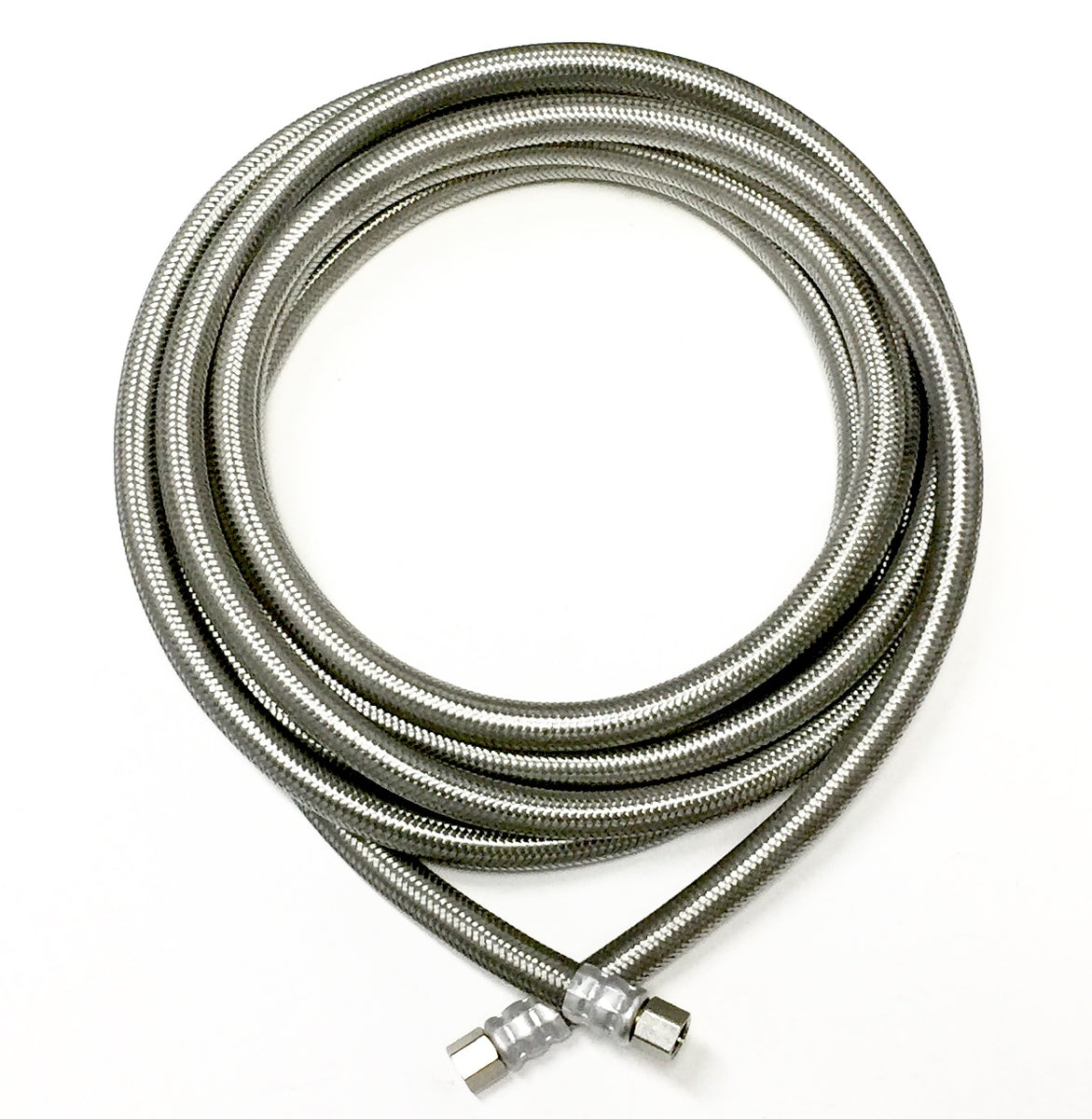 Shark Industrial RNAB083Y6FJD6 shark industrial 25 ft stainless steel  braided ice maker hose with 1/4 comp by 1/4 comp connection