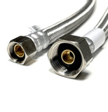 12 In Faucet Water Supply Connector Line Braided Stainless Steel, Faucet Supply Line - 3/8 Female Compression Thread x 1/2 Female Iron Pipe Thread