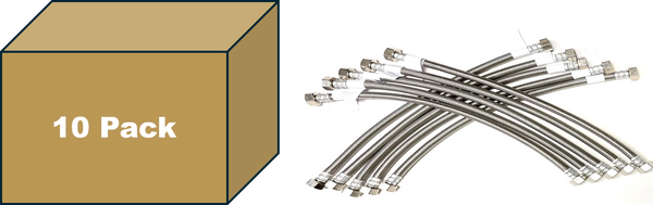 10pk Faucet Water Supply Connector  - 1/2" FIP x 1/2" FIP (16 inches)