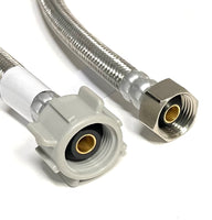 12 inch Toilet Water Supply Connector Line Braided Stainless Steel, Toilet Supply Line - 1/2" Female Iron Pipe Thread x 7/8 Female Ballcock Thread