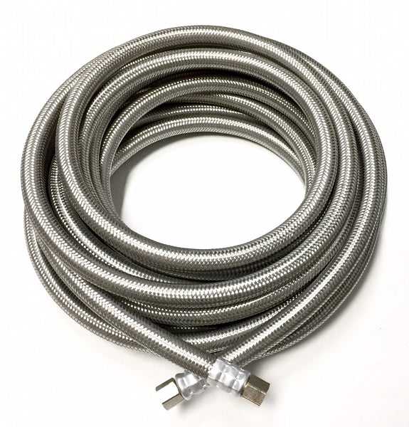 1/4 in. Comp. x 1/4 in. Comp. x 12 in. LGTH Stainless Steel Ice Maker  Supply Line Hose - Danco