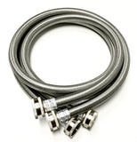 2-Pack Premium Stainless Steel Washing Machine Hoses - 4 FT No-Lead Burst Proof Water Inlet Supply Lines - Universal Connection - 10 Year Warranty